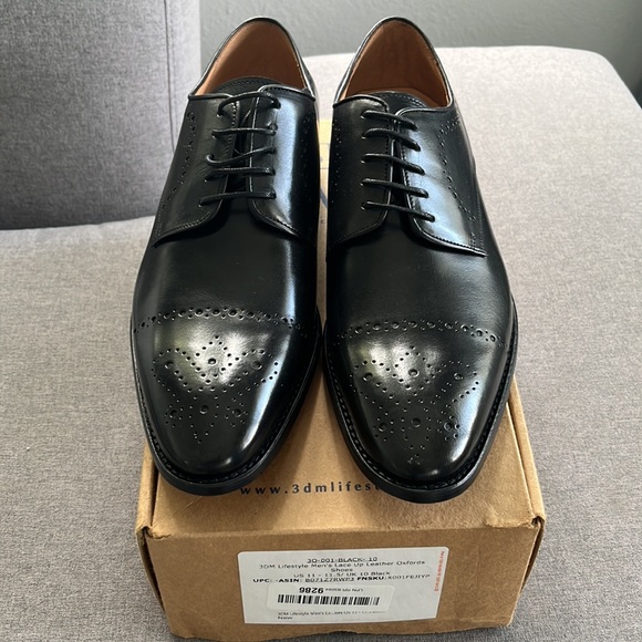 3DM New Black Mens Lace Up Dress Shoes US 11/11.5 - Picture 5 of 5